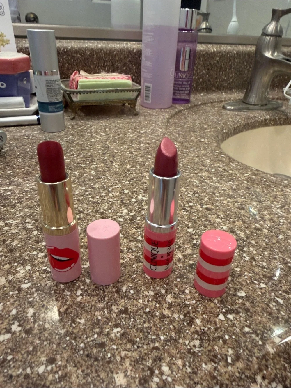 Clinique Pink Lipstick Duo — Deep Rose & Soft Mauve